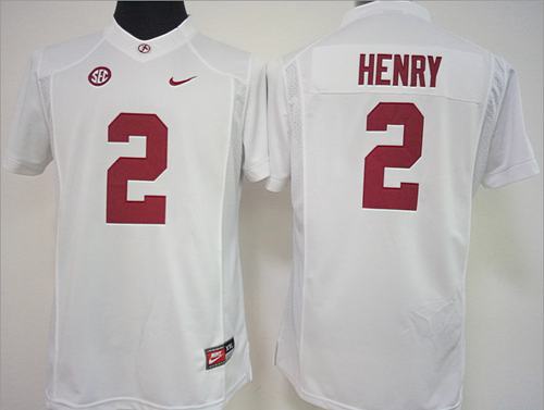 Crimson Tide #2 Derrick Henry White Women's Stitched NCAA Jersey