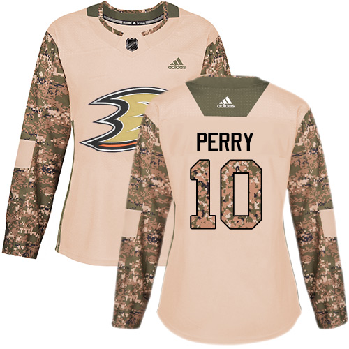 Adidas Ducks #10 Corey Perry Camo Authentic 2017 Veterans Day Women's Stitched NHL Jersey