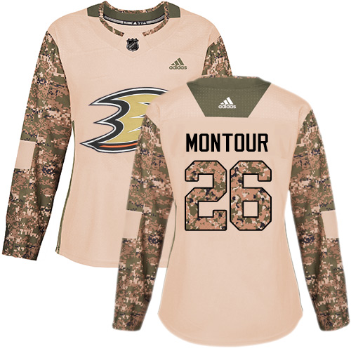 Adidas Ducks #26 Brandon Montour Camo Authentic 2017 Veterans Day Women's Stitched NHL Jersey