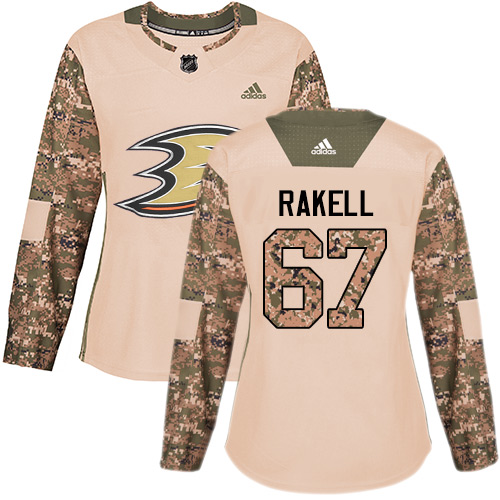 Adidas Ducks #67 Rickard Rakell Camo Authentic 2017 Veterans Day Women's Stitched NHL Jersey