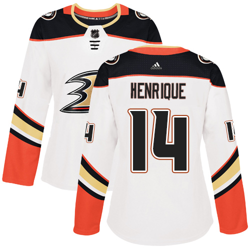 Adidas Ducks #14 Adam Henrique White Road Authentic Women's Stitched NHL Jersey