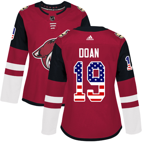 Adidas Coyotes #19 Shane Doan Maroon Home Authentic USA Flag Women's Stitched NHL Jersey - Click Image to Close