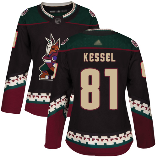 Coyotes #81 Phil Kessel Black Alternate Authentic Women's Stitched Hockey Jersey - Click Image to Close