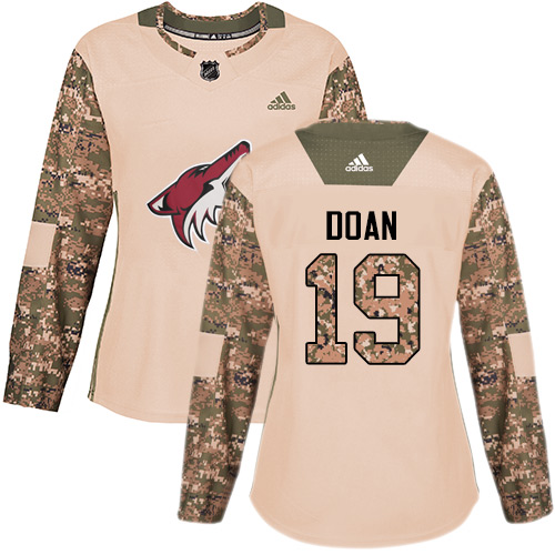 Adidas Coyotes #19 Shane Doan Camo Authentic 2017 Veterans Day Women's Stitched NHL Jersey - Click Image to Close