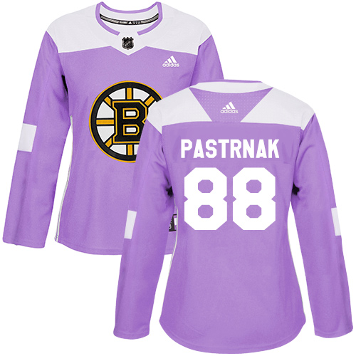 Adidas Bruins #88 David Pastrnak Purple Authentic Fights Cancer Women's Stitched NHL Jersey