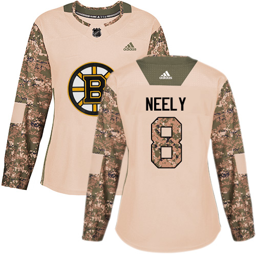 Adidas Bruins #8 Cam Neely Camo Authentic 2017 Veterans Day Women's Stitched NHL Jersey