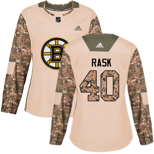 Adidas Bruins #40 Tuukka Rask Camo Authentic 2017 Veterans Day Women's Stitched NHL Jersey