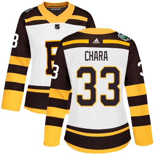 Adidas Bruins #33 Zdeno Chara White Authentic 2019 Winter Classic Women's Stitched NHL Jersey