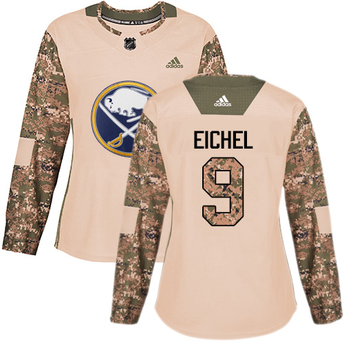 Adidas Sabres #9 Jack Eichel Camo Authentic 2017 Veterans Day Women's Stitched NHL Jersey