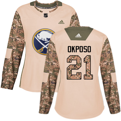 Adidas Sabres #21 Kyle Okposo Camo Authentic 2017 Veterans Day Women's Stitched NHL Jersey