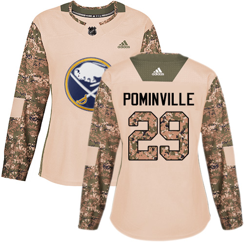 Adidas Sabres #29 Jason Pominville Camo Authentic 2017 Veterans Day Women's Stitched NHL Jersey