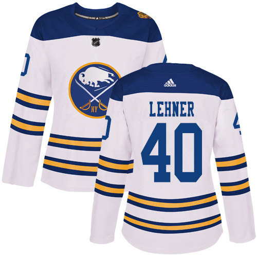 Adidas Sabres #40 Robin Lehner White Authentic 2018 Winter Classic Women's Stitched NHL Jersey - Click Image to Close