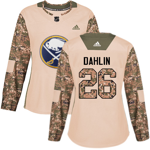 Adidas Sabres #26 Rasmus Dahlin Camo Authentic 2017 Veterans Day Women's Stitched NHL Jersey