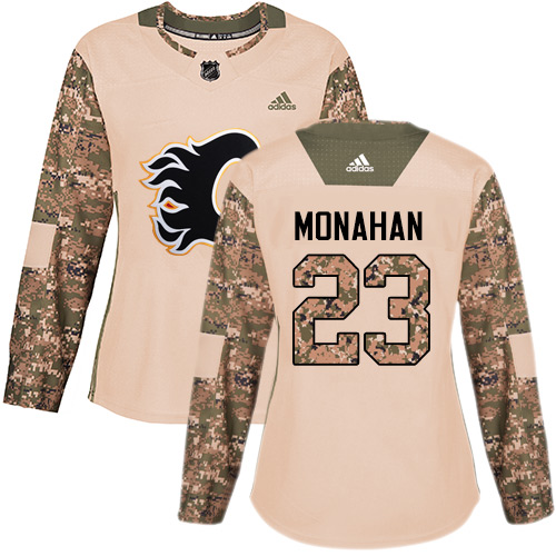 Adidas Flames #23 Sean Monahan Camo Authentic 2017 Veterans Day Women's Stitched NHL Jersey