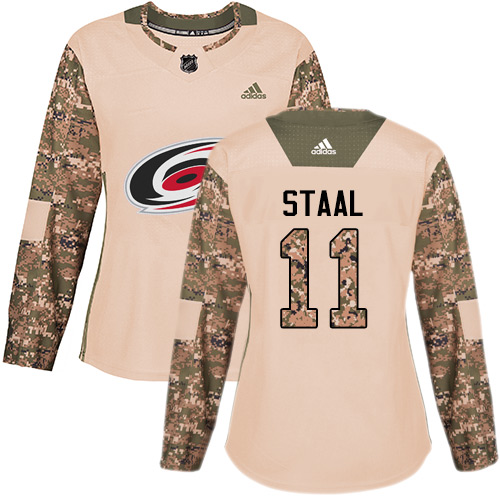 Adidas Hurricanes #11 Jordan Staal Camo Authentic 2017 Veterans Day Women's Stitched NHL Jersey