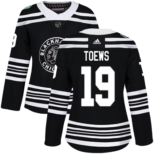 Adidas Blackhawks #19 Jonathan Toews Black Authentic 2019 Winter Classic Women's Stitched NHL Jersey