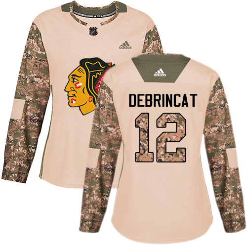 Adidas Blackhawks #12 Alex DeBrincat Camo Authentic 2017 Veterans Day Women's Stitched NHL Jersey