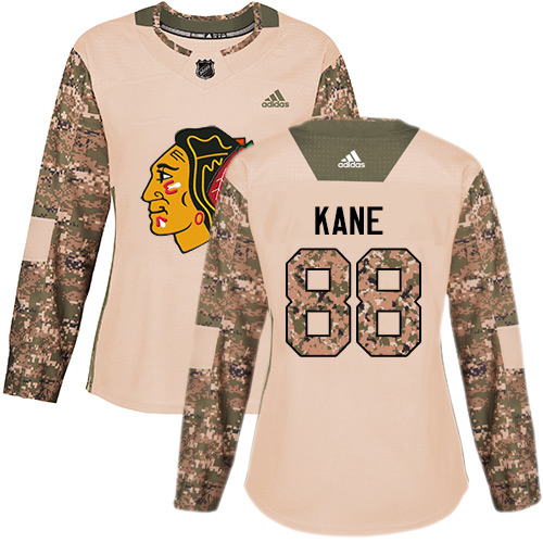 Adidas Blackhawks #88 Patrick Kane Camo Authentic 2017 Veterans Day Women's Stitched NHL Jersey