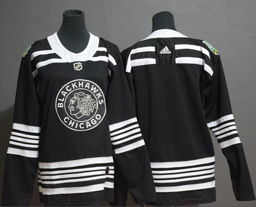 Adidas Blackhawks Blank Black Authentic 2019 Winter Classic Women's Stitched NHL Jersey