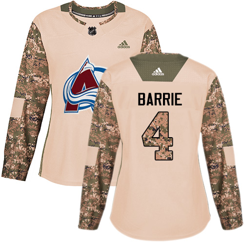 Adidas Avalanche #4 Tyson Barrie Camo Authentic 2017 Veterans Day Women's Stitched NHL Jersey