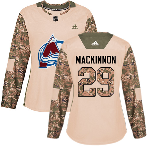 Adidas Avalanche #29 Nathan MacKinnon Camo Authentic 2017 Veterans Day Women's Stitched NHL Jersey