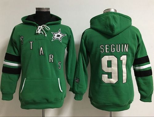 Dallas Stars #91 Tyler Seguin Green Women's Old Time Heidi NHL Hoodie