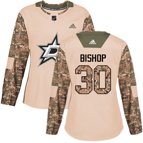 Adidas Stars #30 Ben Bishop Camo Authentic 2017 Veterans Day Women's Stitched NHL Jersey