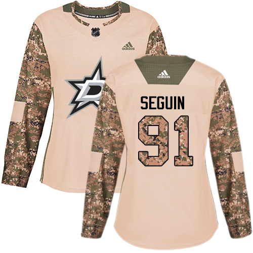 Adidas Stars #91 Tyler Seguin Camo Authentic 2017 Veterans Day Women's Stitched NHL Jersey