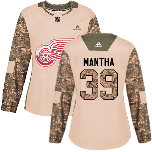 Adidas Red Wings #39 Anthony Mantha Camo Authentic 2017 Veterans Day Women's Stitched NHL Jersey