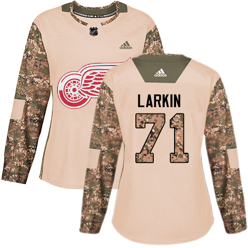 Adidas Red Wings #71 Dylan Larkin Camo Authentic 2017 Veterans Day Women's Stitched NHL Jersey