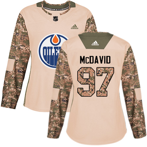 Adidas Oilers #97 Connor McDavid Camo Authentic 2017 Veterans Day Women's Stitched NHL Jersey