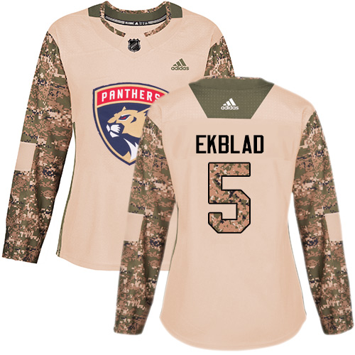 Adidas Panthers #5 Aaron Ekblad Camo Authentic 2017 Veterans Day Women's Stitched NHL Jersey