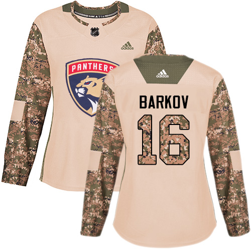 Adidas Panthers #16 Aleksander Barkov Camo Authentic 2017 Veterans Day Women's Stitched NHL Jersey