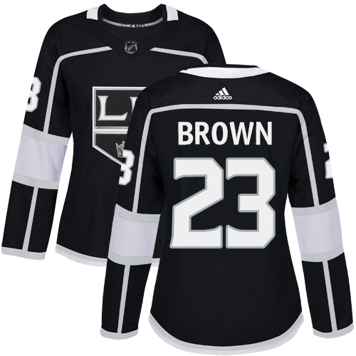 Adidas Kings #23 Dustin Brown Black Home Authentic Women's Stitched NHL Jersey - Click Image to Close