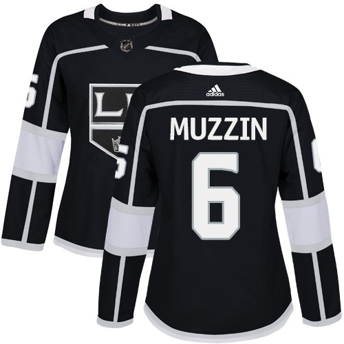 Adidas Kings #6 Jake Muzzin Black Home Authentic Women's Stitched NHL Jersey - Click Image to Close