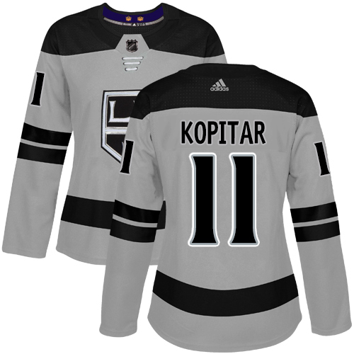 Adidas Kings #11 Anze Kopitar Gray Alternate Authentic Women's Stitched NHL Jersey