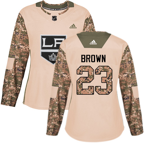 Adidas Kings #23 Dustin Brown Camo Authentic 2017 Veterans Day Women's Stitched NHL Jersey