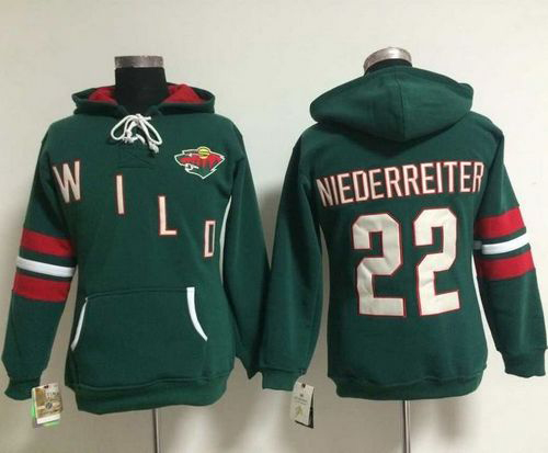 Minnesota Wild #22 Nino Niederreiter Green Women's Old Time Heidi NHL Hoodie