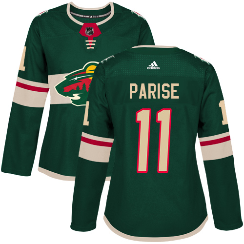 Adidas Wild #11 Zach Parise Green Home Authentic Women's Stitched NHL Jersey