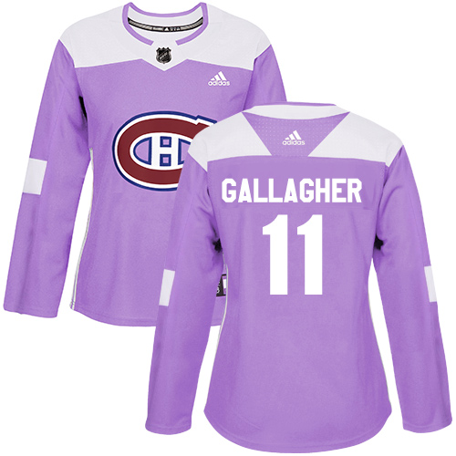 Adidas Canadiens #11 Brendan Gallagher Purple Authentic Fights Cancer Women's Stitched NHL Jersey