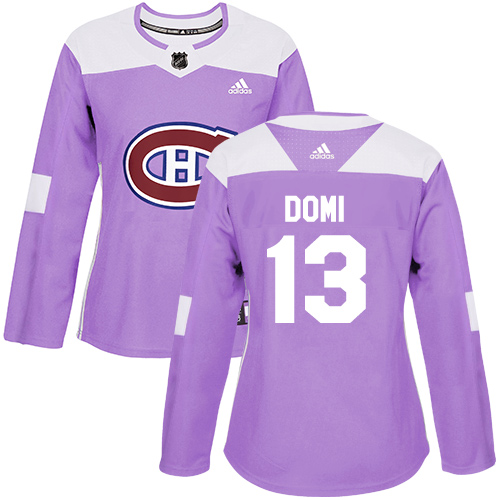 Adidas Canadiens #13 Max Domi Purple Authentic Fights Cancer Women's Stitched NHL Jersey