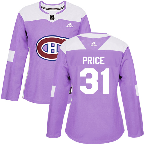 Adidas Canadiens #31 Carey Price Purple Authentic Fights Cancer Women's Stitched NHL Jersey