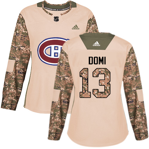 Adidas Canadiens #13 Max Domi Camo Authentic 2017 Veterans Day Women's Stitched NHL Jersey