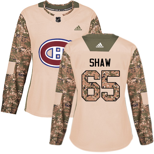 Adidas Canadiens #65 Andrew Shaw Camo Authentic 2017 Veterans Day Women's Stitched NHL Jersey