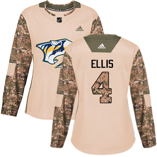 Adidas Predators #4 Ryan Ellis Camo Authentic 2017 Veterans Day Women's Stitched NHL Jersey