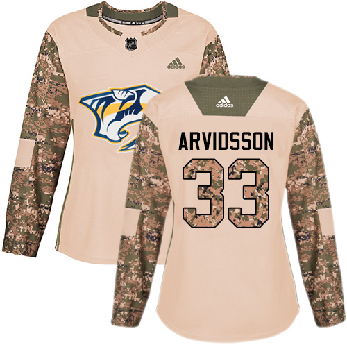 Adidas Predators #33 Viktor Arvidsson Camo Authentic 2017 Veterans Day Women's Stitched NHL Jersey