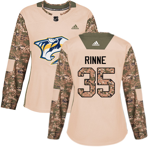 Adidas Predators #35 Pekka Rinne Camo Authentic 2017 Veterans Day Women's Stitched NHL Jersey