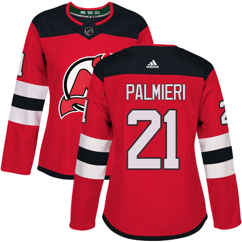 Adidas Devils #21 Kyle Palmieri Red Home Authentic Women's Stitched NHL Jersey