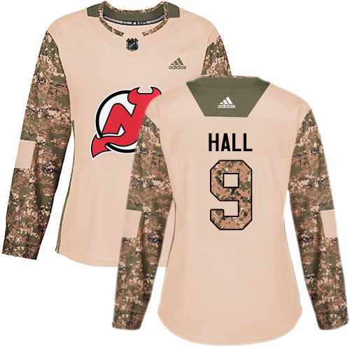 Adidas Devils #9 Taylor Hall Camo Authentic 2017 Veterans Day Women's Stitched NHL Jersey