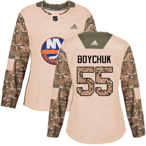 Adidas Islanders #55 Johnny Boychuk Camo Authentic 2017 Veterans Day Women's Stitched NHL Jersey